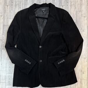 Heritage 1981 Blazer Black XL Corduroy 2 Button Jacket Career Academia‎ Casual